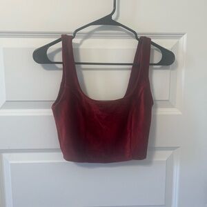 Velvet Burgundy Crop Top